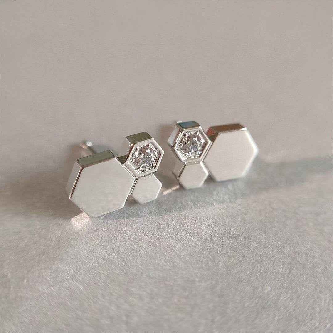 [AURORA]BEE LOVE SILVER DIAMOND EARRINGS