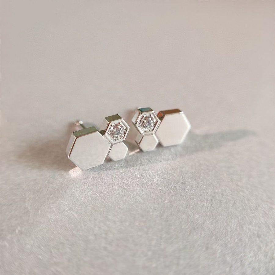 [AURORA]BEE LOVE SILVER DIAMOND EARRINGS