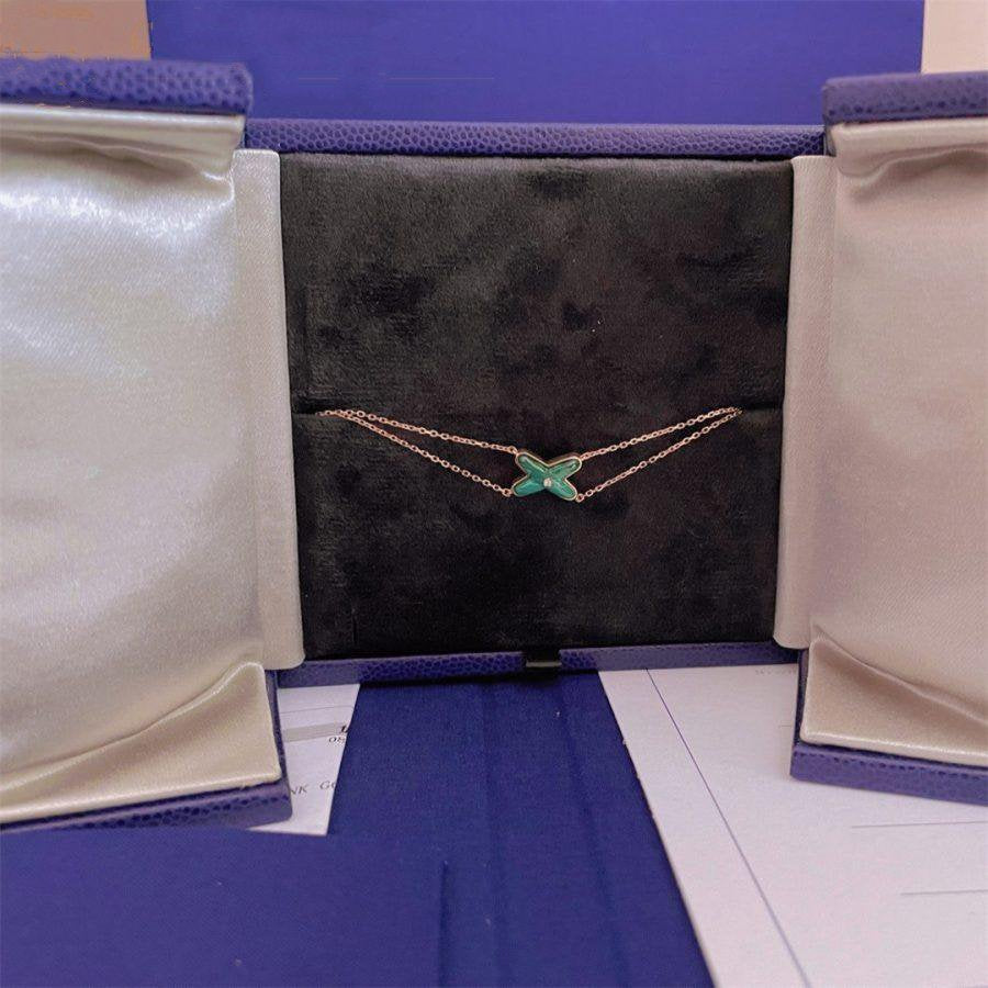 [AURORA]JEUX BRACELET MALACHITE PINK GOLD 1 DIAMOND