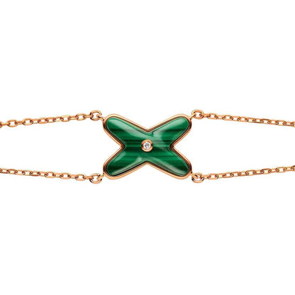 [AURORA]JEUX BRACELET MALACHITE PINK GOLD 1 DIAMOND