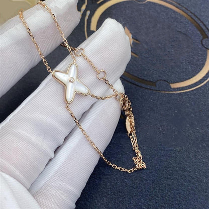 [AURORA]JEUX BRACELET WHITE MOP PINK GOLD 1 DIAMOND