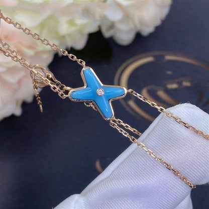 [AURORA]JEUX BRACELET TURQUOISE PINK GOLD 1 DIAMOND