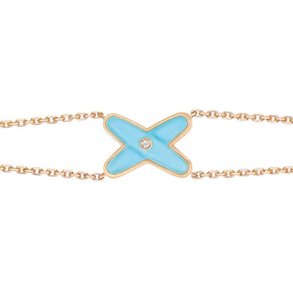 [AURORA]JEUX BRACELET TURQUOISE PINK GOLD 1 DIAMOND