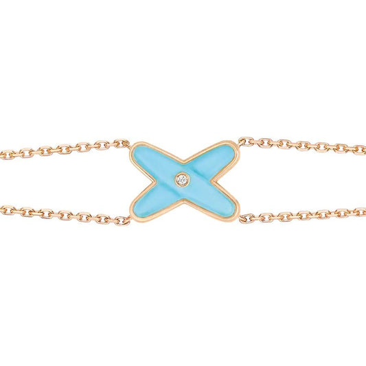 [AURORA]JEUX BRACELET TURQUOISE PINK GOLD 1 DIAMOND