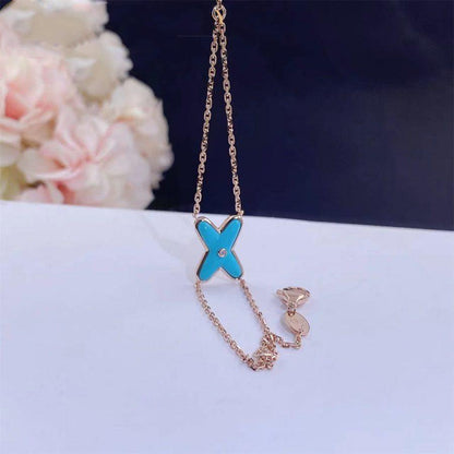[AURORA]JEUX BRACELET TURQUOISE PINK GOLD 1 DIAMOND