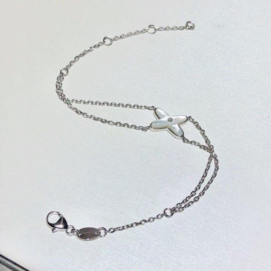 [AURORA]JEUX BRACELET WHITE MOP SILVER 1 DIAMOND