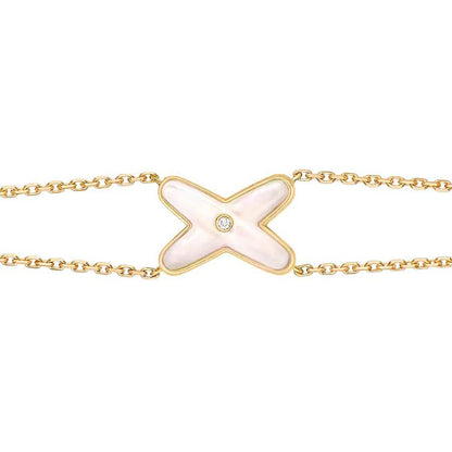 [AURORA]JEUX BRACELET WHITE MOP GOLD 1 DIAMOND