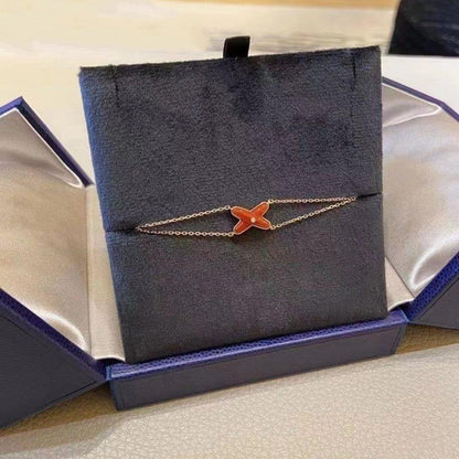 [AURORA]JEUX BRACELET CARNELIAN PINK GOLD 1 DIAMOND