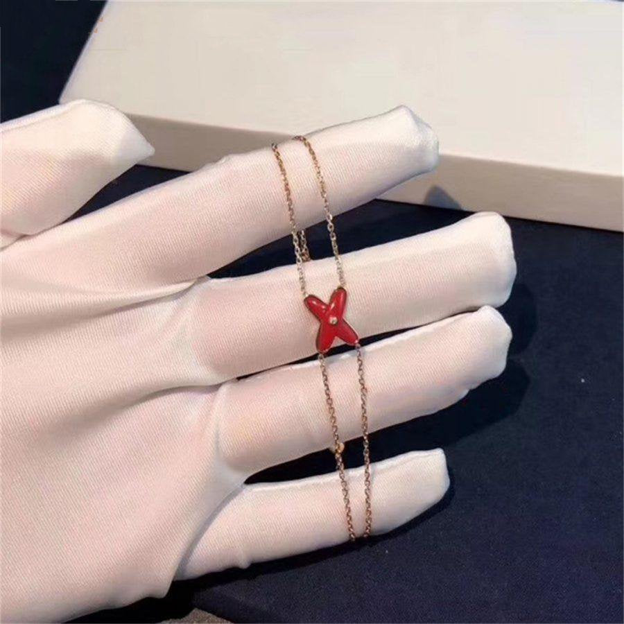 [AURORA]JEUX BRACELET CARNELIAN PINK GOLD 1 DIAMOND