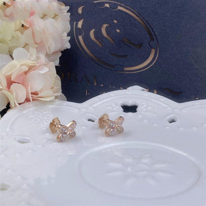 [AURORA]JEUX DE PINK GOLD DIAMOND EARRINGS
