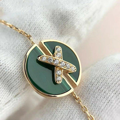 [AURORA]JEUX DE BRACELET MALACHITE PINK GOLD DIAMONDS