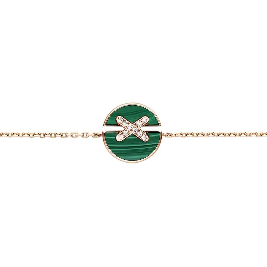 [AURORA]JEUX DE BRACELET MALACHITE PINK GOLD DIAMONDS