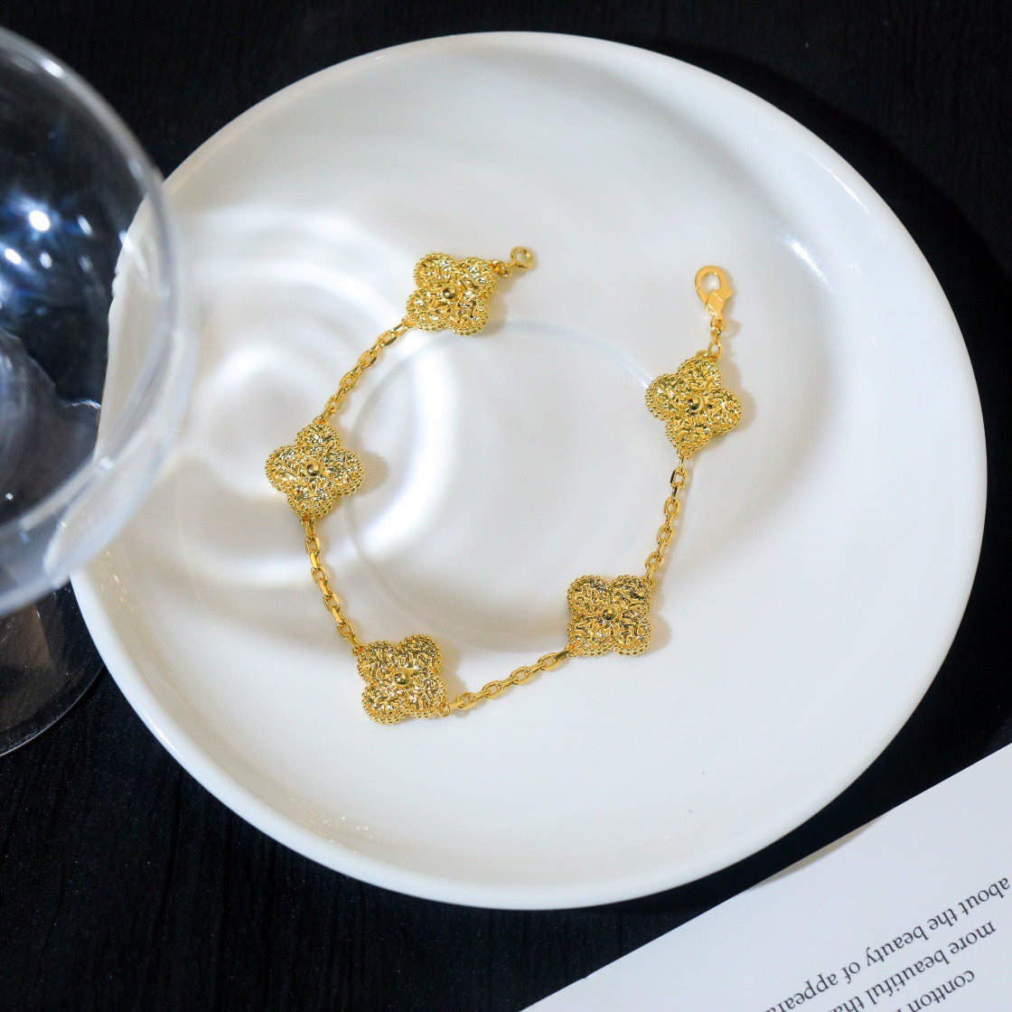 [AURORA]CLOVER 5 MOTIFS BRONZING BRACELET