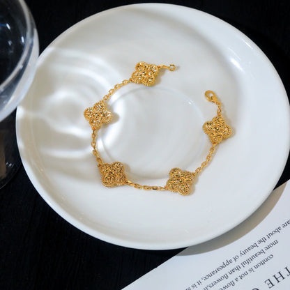 [AURORA]CLOVER 5 MOTIFS BRONZING BRACELET