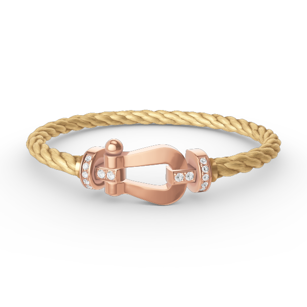 [AURORA]FORCE LARGE HORSESHOE HALF DIAMOND BRACELET ROSE GOLD