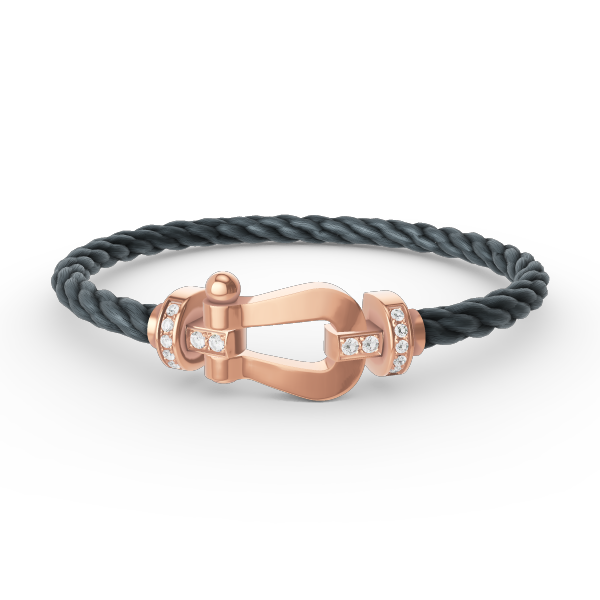 [AURORA]FORCE LARGE HORSESHOE HALF DIAMOND BRACELET ROSE GOLD