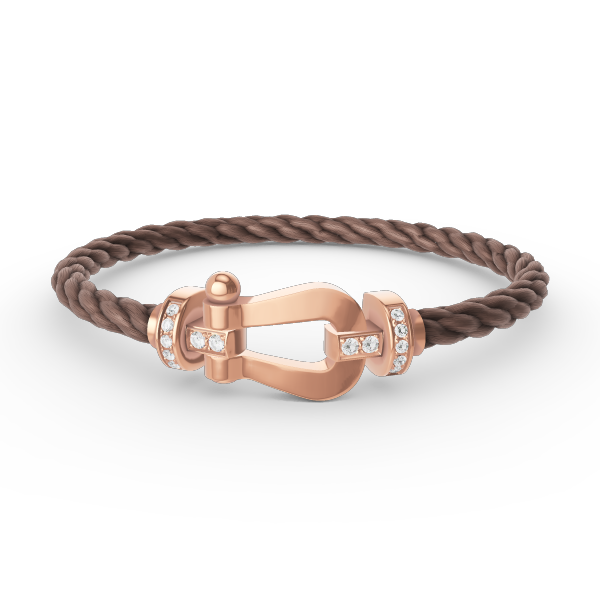 [AURORA]FORCE LARGE HORSESHOE HALF DIAMOND BRACELET ROSE GOLD