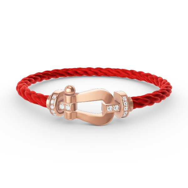 [AURORA]FORCE LARGE HORSESHOE HALF DIAMOND BRACELET ROSE GOLD