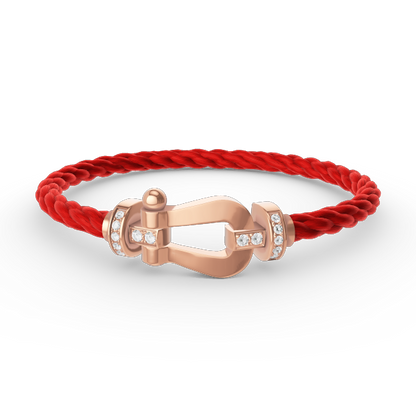 [AURORA]FORCE LARGE HORSESHOE HALF DIAMOND BRACELET ROSE GOLD
