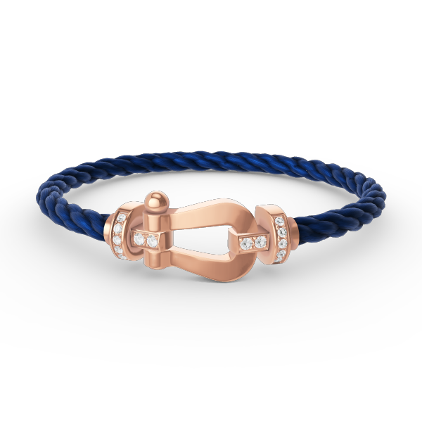 [AURORA]FORCE LARGE HORSESHOE HALF DIAMOND BRACELET ROSE GOLD