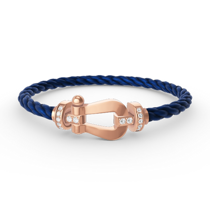 [AURORA]FORCE LARGE HORSESHOE HALF DIAMOND BRACELET ROSE GOLD