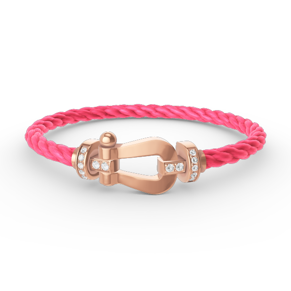 [AURORA]FORCE LARGE HORSESHOE HALF DIAMOND BRACELET ROSE GOLD