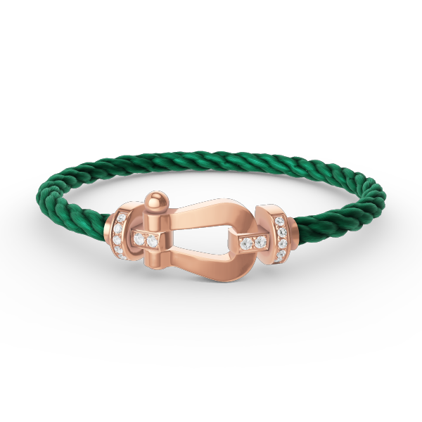 [AURORA]FORCE LARGE HORSESHOE HALF DIAMOND BRACELET ROSE GOLD