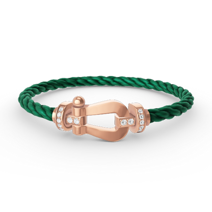 [AURORA]FORCE LARGE HORSESHOE HALF DIAMOND BRACELET ROSE GOLD
