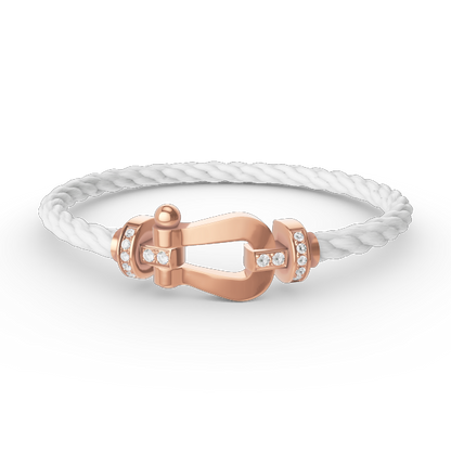 [AURORA]FORCE LARGE HORSESHOE HALF DIAMOND BRACELET ROSE GOLD