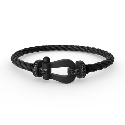 [AURORA]FORCE LARGE SERIES HORSESHOE BLACK SAMURAI BRACELET