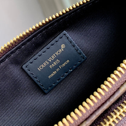 KEEPIT BUMBAG 29 IN BROWN DAMIER AZUR COATED MONOGRAM CANVAS