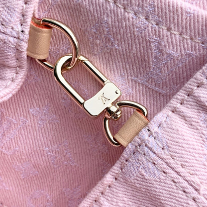 VENICE BACKPACK 24 IN PINK MONOGRAM DENIM GOLD HARDWARE