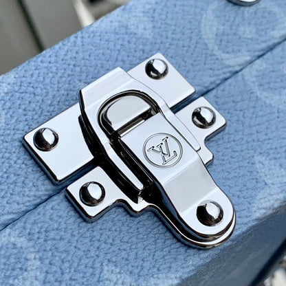 WALLET TRUNK TAIGARAMA 21.5 IN BLUE MONOGRAM COATED CANVAS