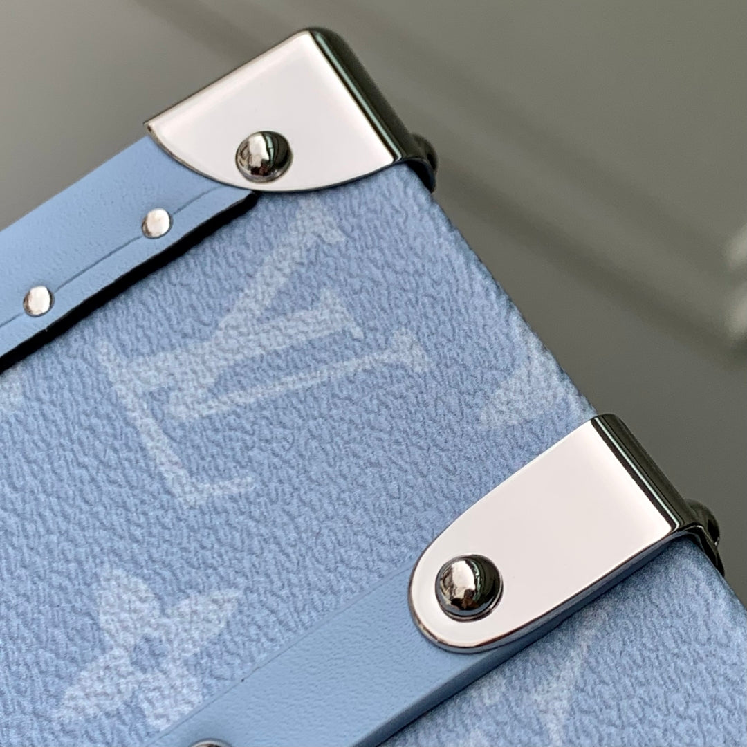 WALLET TRUNK TAIGARAMA 21.5 IN BLUE MONOGRAM COATED CANVAS