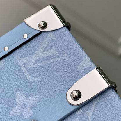 WALLET TRUNK TAIGARAMA 21.5 IN BLUE MONOGRAM COATED CANVAS