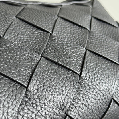 BOTTEGA VENETA 25S DIAGO 25 IN DARK OLIVE GRAY CALFSKIN SILVER HARDWARE