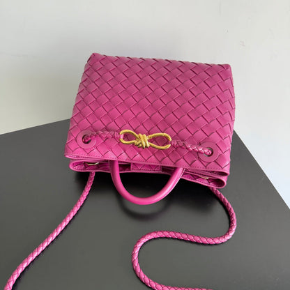 BOTTEGA VENETA 25S ANDIAMO 25 IN RASPBERRY PINK CALFSKIN