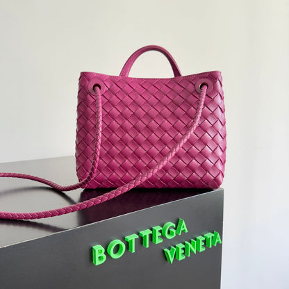 BOTTEGA VENETA 25S ANDIAMO 25 IN RASPBERRY PINK CALFSKIN