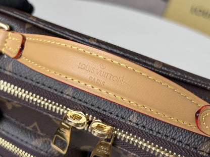 LV 25S UTILITY CROSSBODY HANDBAG 18 IN BROWN MONOGRAM CANVAS GOLD HARDWARE