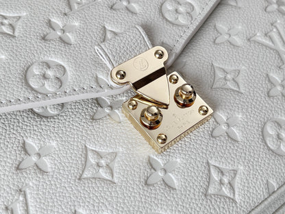 LV 25S POCHETTE METIS 25 IN WHITE MONOGRAM COATED CANVAS GOLD HARDWARE