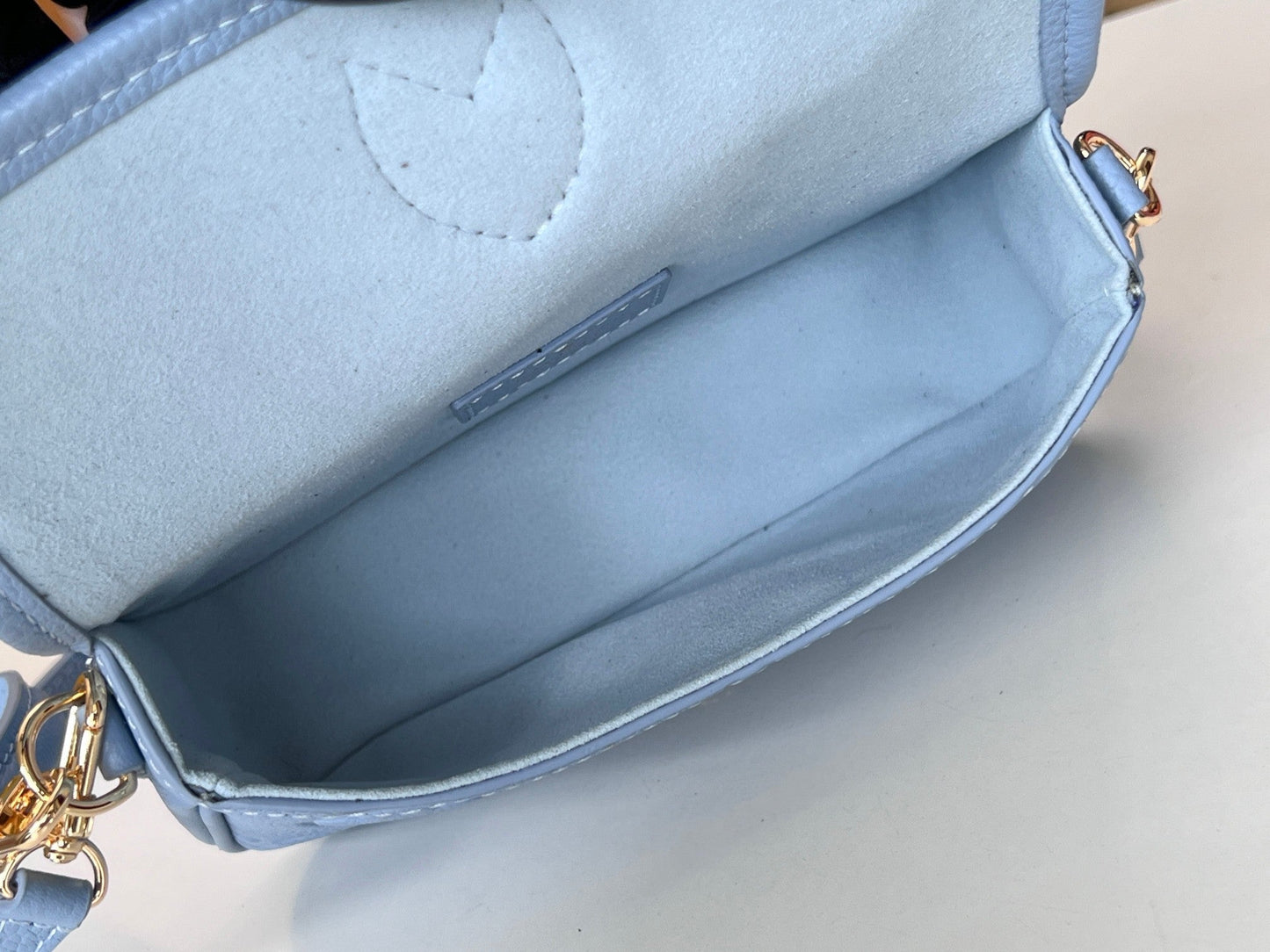 LV 25S MINI NANO DIANE 19 IN BEAU BLUE MONOGRAM EMPREINTE LEATHER GOLD HARDWARE