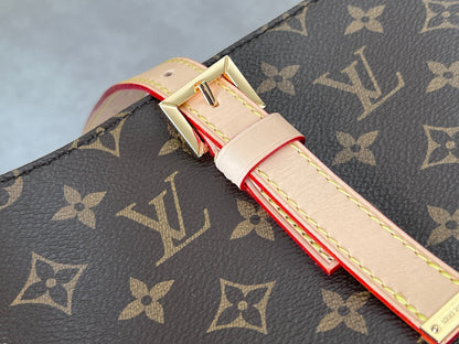 LV 25S MEZZO BAG 43 IN BROWN MONOGRAM CANVAS AND CALFSKIN GOLD HARDWARE