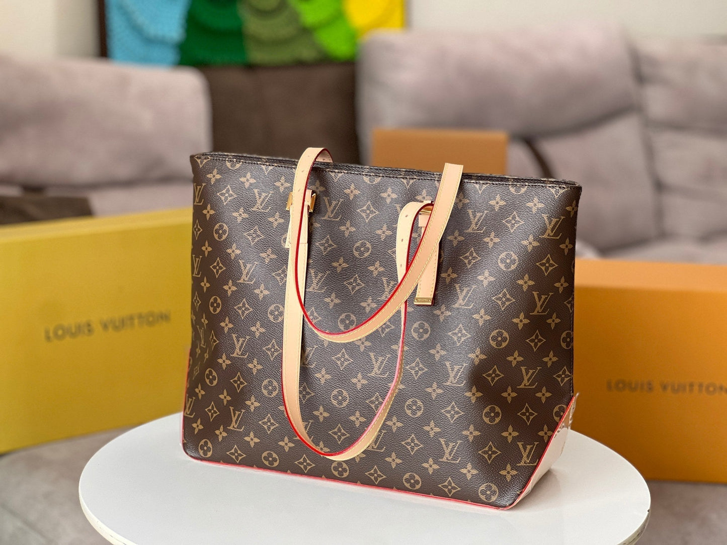 LV 25S MEZZO BAG 43 IN BROWN MONOGRAM CANVAS AND CALFSKIN GOLD HARDWARE