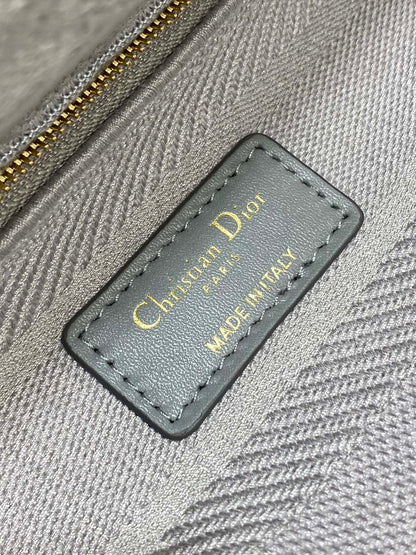 SMALL 24 LADY BAG IN PALE GRAY CANVAS