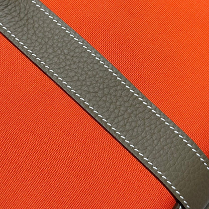 GARDEN PARTY 30CM IN ORANGE MINIMUM TOILETS COTTON CANVAS AND BROWN CALFSKIN