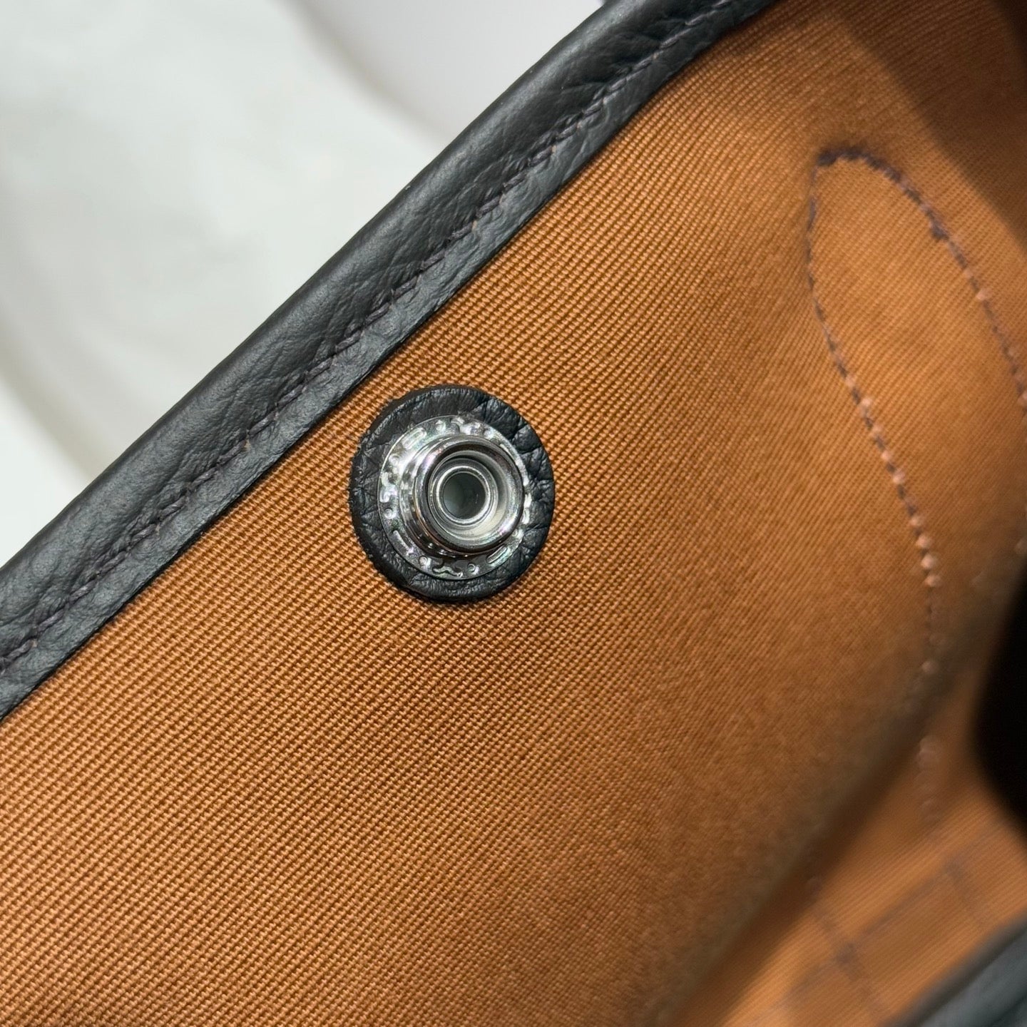 GARDEN PARTY 30CM IN BLUE TOILETS COTTON CANVAS AND BLACK CALFSKIN