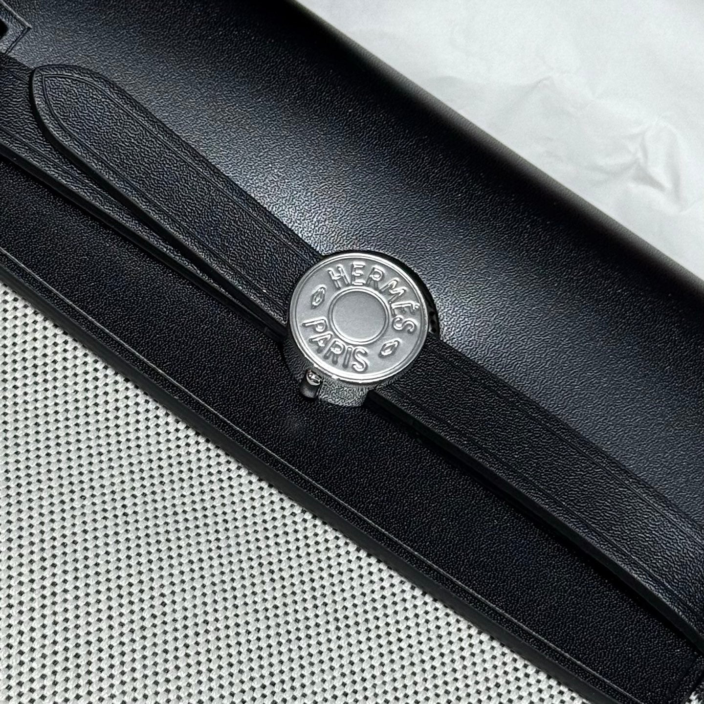 HERMES 25S MINI HERBAG 20 IN SAGE GRAY CANVAS SILVER HARDWARE