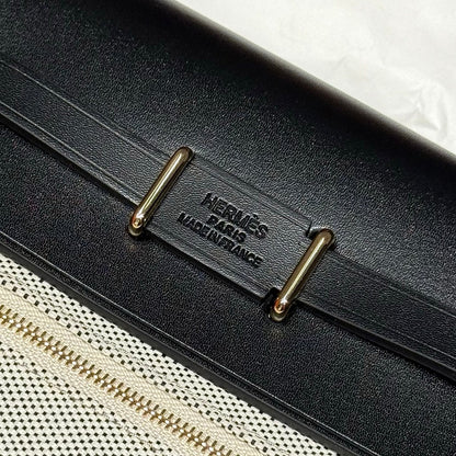 HERMES 25S MINI HERBAG 20 IN SAGE GRAY CANVAS GOLD HARDWARE