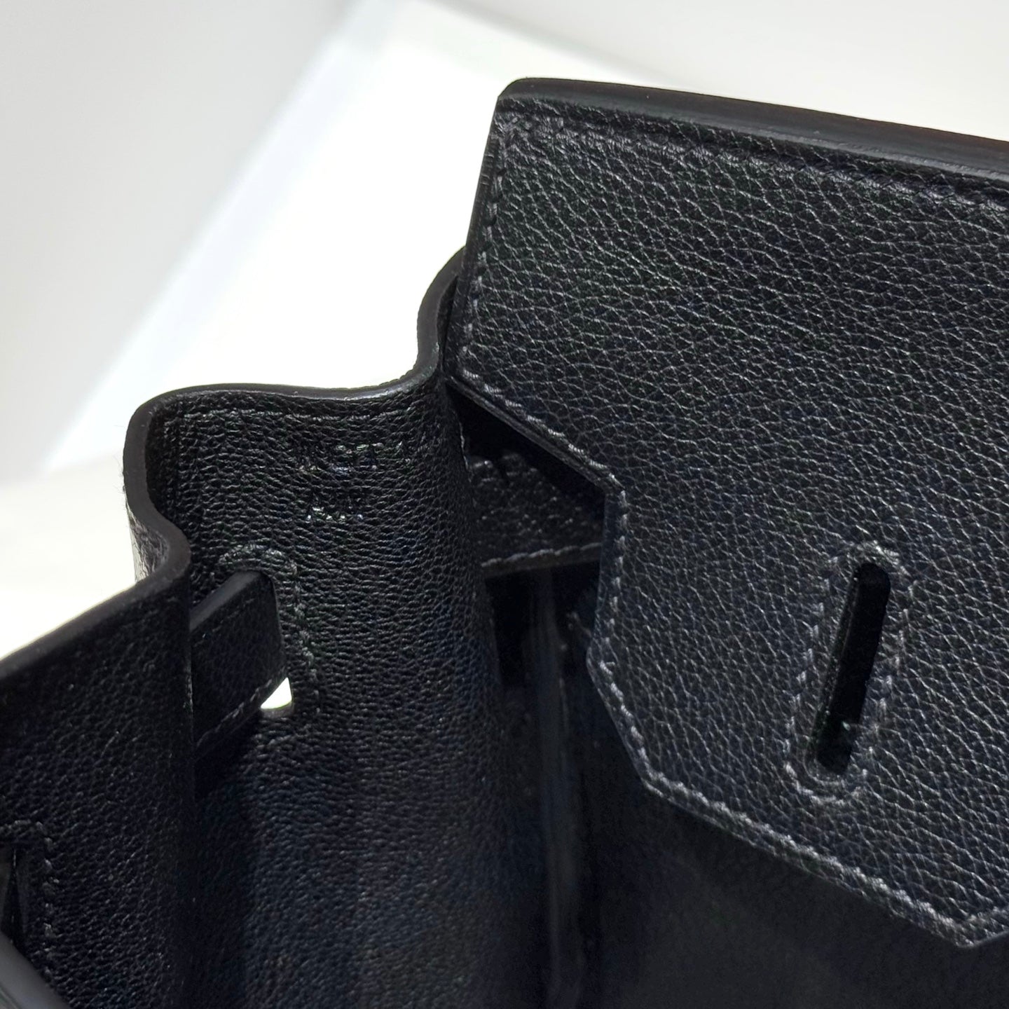 HERMES 25S SHOULDER BIRKIN 29 IN BLACK CALFSKIN SILVER HARDWARE