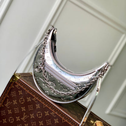 LOOP 23 IN SILVER MONOGRAM EMBOSSED CALFSKIN